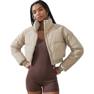 Cotton On The Recycled Cropped Mother Puffer 2.0 White Pepper Jacket M